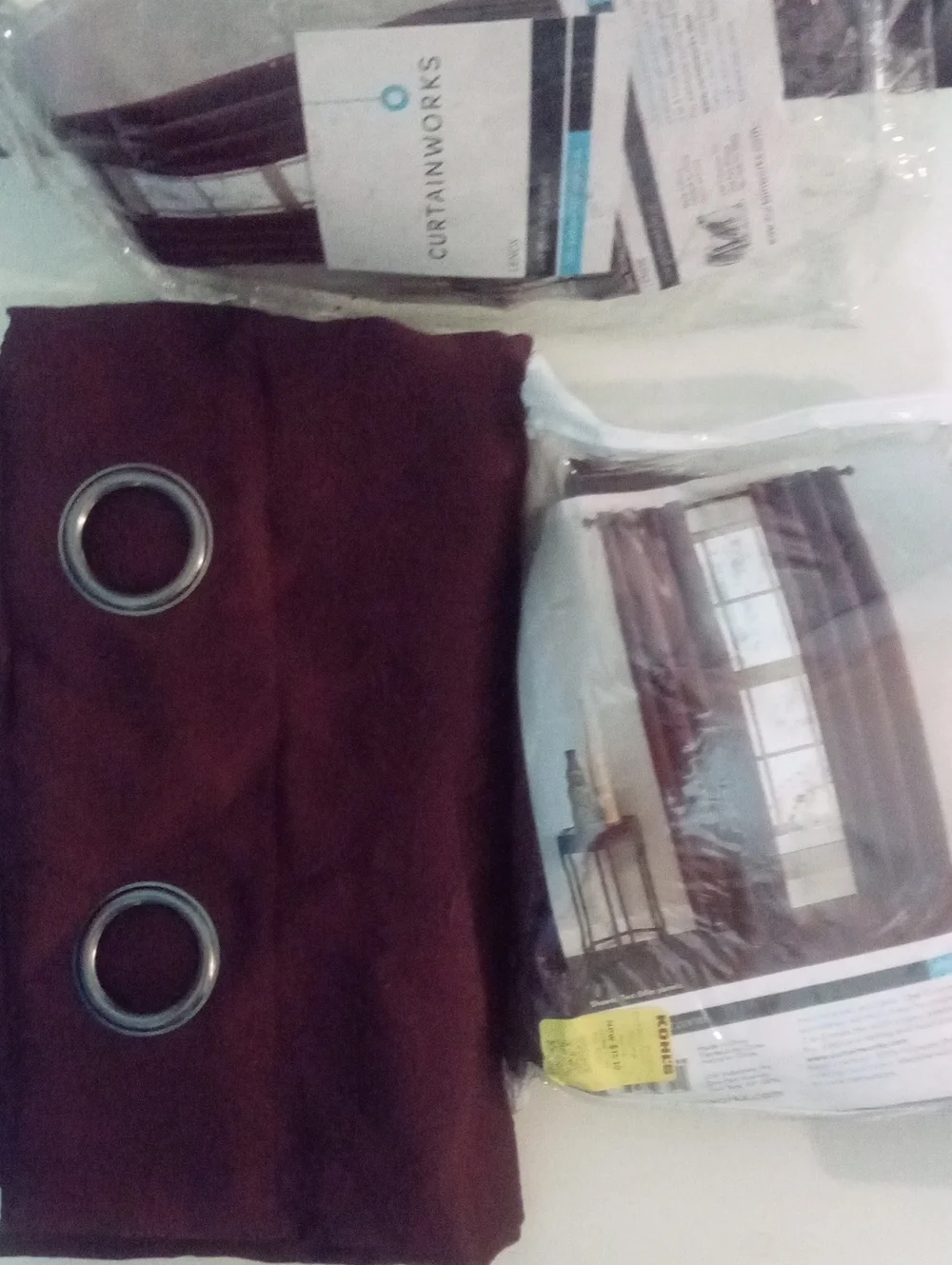 Burgundy Grommet Curtain Panel Pair Elegant Window Drapery New In Package $76